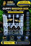 Guppy Breeding Box with Suction Cups – Large 145x85x145mm | Transparent Isolation & Breeding Tank for Fish, Fry & Betta | Sturdy, Safe & Easy to Use